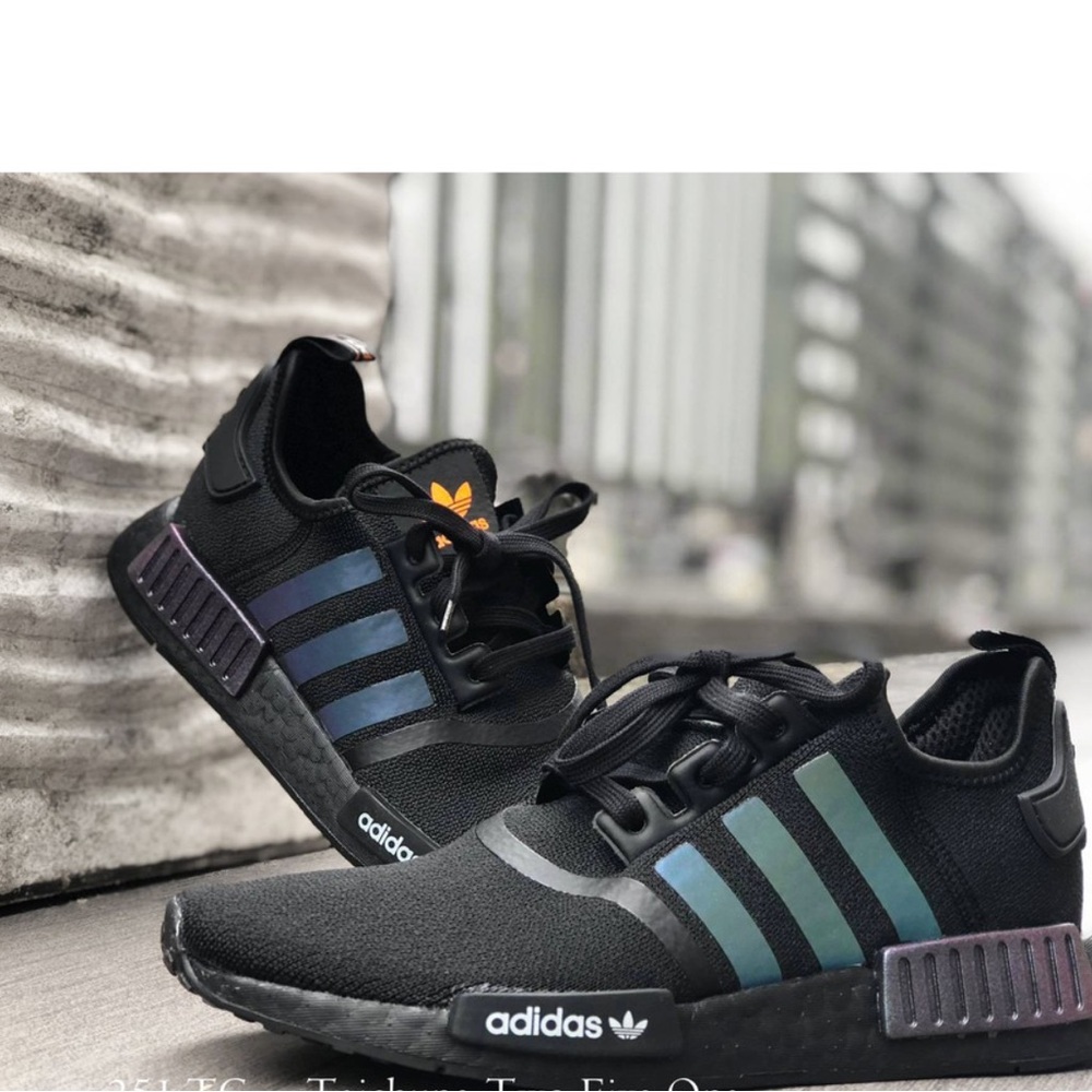 Adidas mens Reflective Xeno NMD Sneakers - Black and Purple